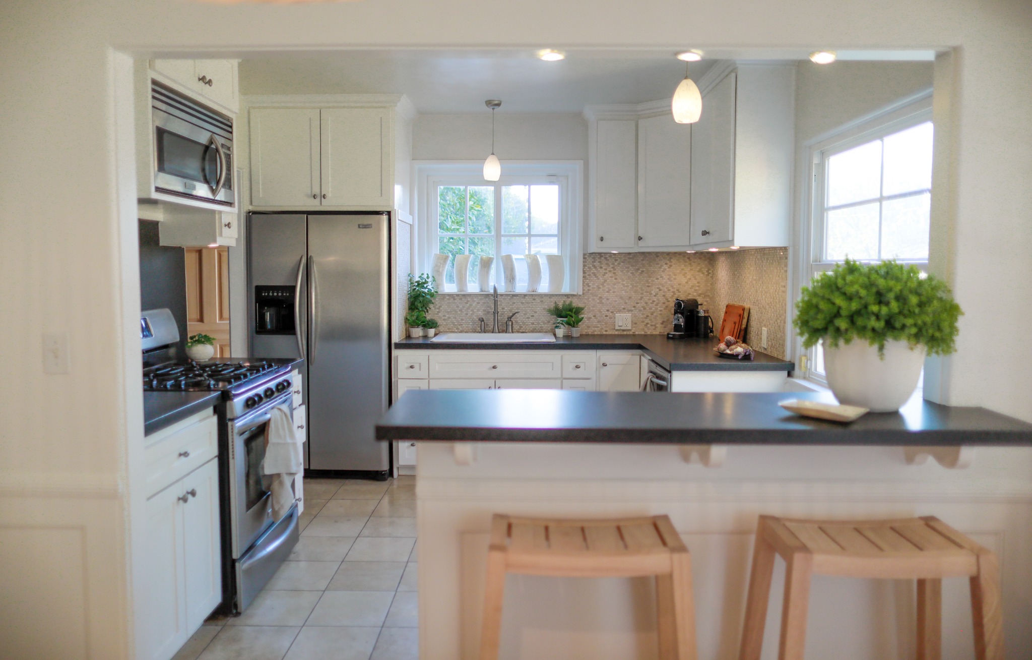 Kitchen at Amani Residence, North Hollywood, fully equipped for mid-term stays